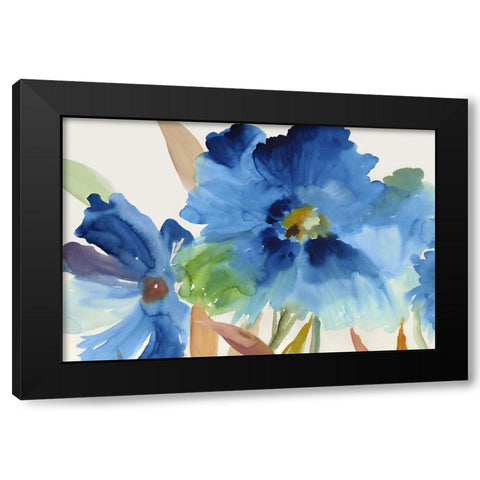 Indigo Bloom Black Modern Wood Framed Art Print by Jensen, Asia