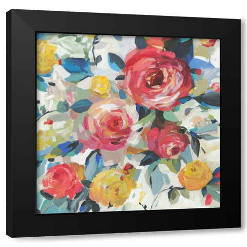 Red Roses  Black Modern Wood Framed Art Print by Jensen, Asia