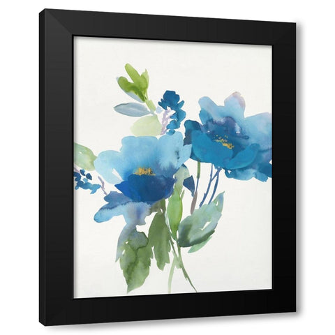 Blue Flower Garden II  Black Modern Wood Framed Art Print by Jensen, Asia