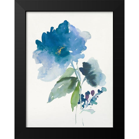 Blue Flower Garden III Black Modern Wood Framed Art Print by Jensen, Asia