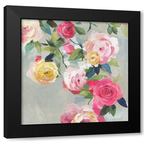 Cascade of Roses I  Black Modern Wood Framed Art Print by Jensen, Asia
