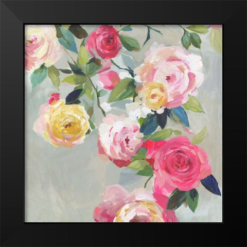 Cascade of Roses I  Black Modern Wood Framed Art Print by Jensen, Asia