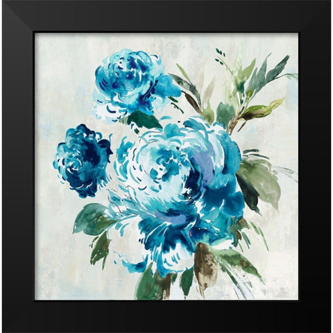 Blue Peony II  Black Modern Wood Framed Art Print by Jensen, Asia