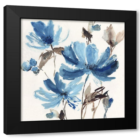 Blissful Blue  Black Modern Wood Framed Art Print by Jensen, Asia