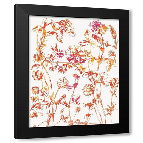 Orange Bloom I Black Modern Wood Framed Art Print by Jensen, Asia