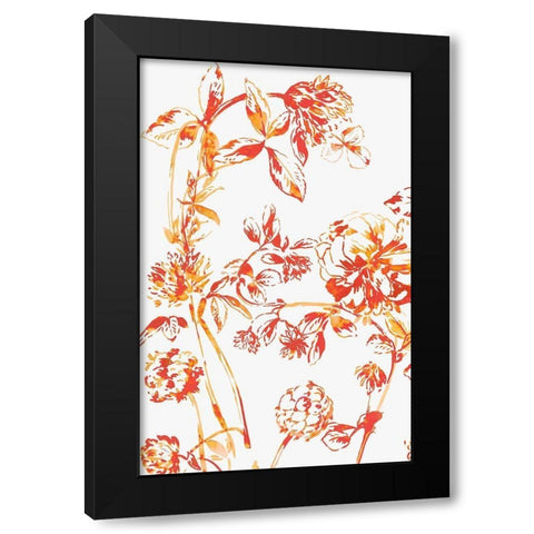 Orange Bloom II Black Modern Wood Framed Art Print by Jensen, Asia