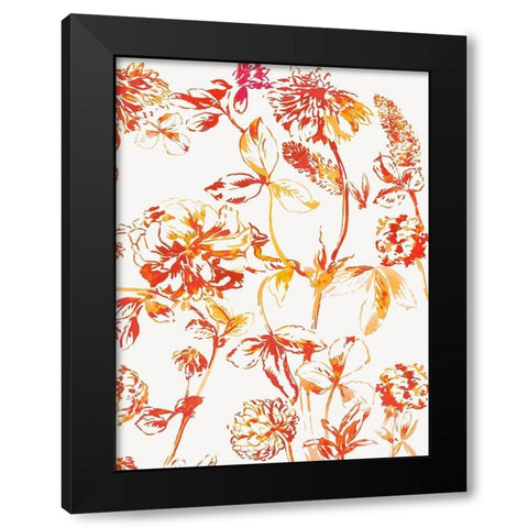 Orange Bloom III Black Modern Wood Framed Art Print by Jensen, Asia