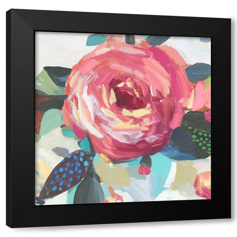A Red Flower I Black Modern Wood Framed Art Print by Jensen, Asia