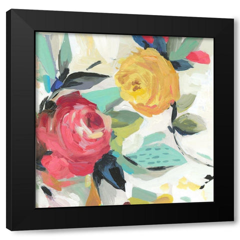 A Red Flower II Black Modern Wood Framed Art Print with Double Matting by Jensen, Asia