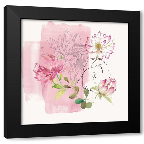 Mother Natures Flowers II Black Modern Wood Framed Art Print with Double Matting by Jensen, Asia