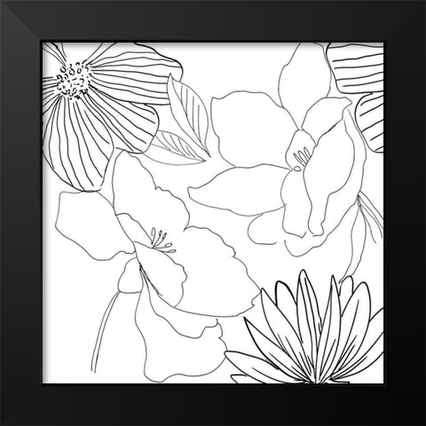 Delicate Lines Black Modern Wood Framed Art Print by Jensen, Asia