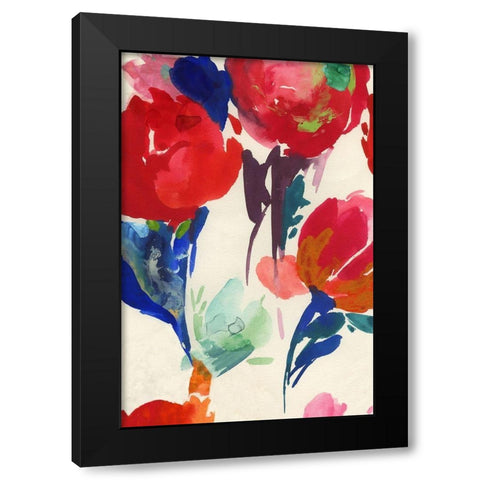 Fresh Spring Florals II  Black Modern Wood Framed Art Print by Jensen, Asia