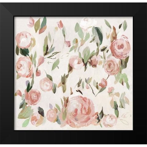 Rose Pearls Black Modern Wood Framed Art Print by Jensen, Asia