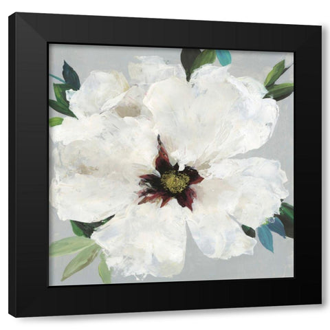 Lush Petals Black Modern Wood Framed Art Print by Jensen, Asia