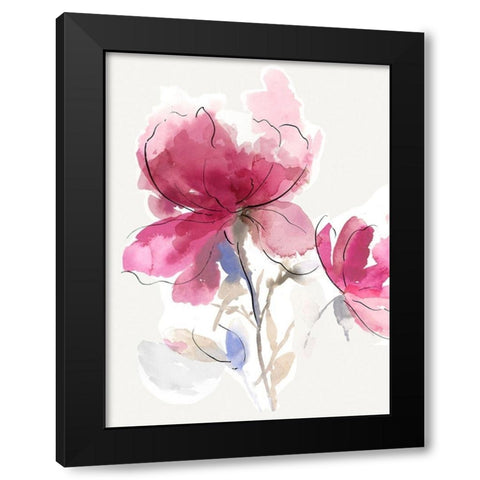 Rosy Bloom I  Black Modern Wood Framed Art Print by Jensen, Asia
