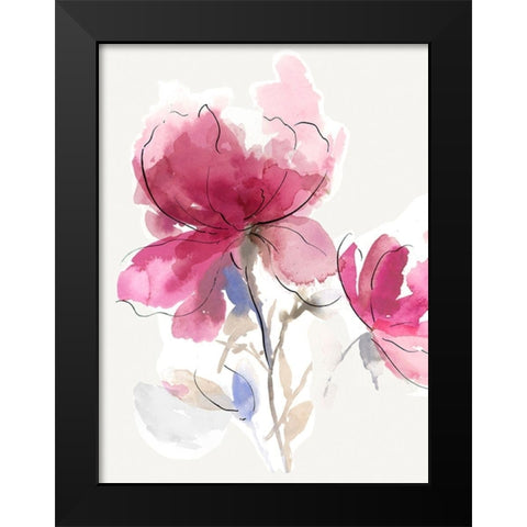Rosy Bloom I  Black Modern Wood Framed Art Print by Jensen, Asia
