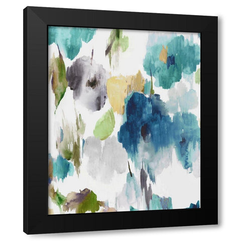 Abstract Flower Pattern II Black Modern Wood Framed Art Print with Double Matting by Jensen, Asia