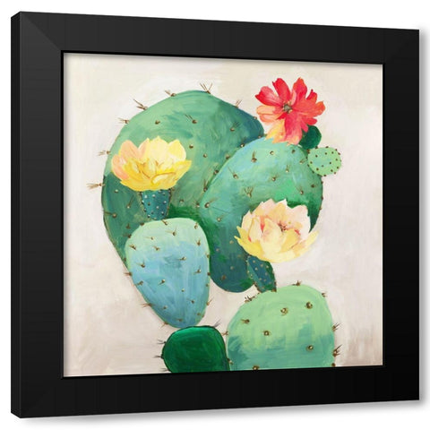 Colorful Catus  Black Modern Wood Framed Art Print by Jensen, Asia
