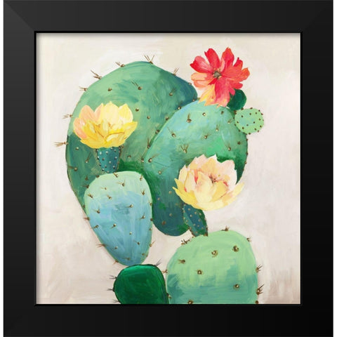 Colorful Catus  Black Modern Wood Framed Art Print by Jensen, Asia