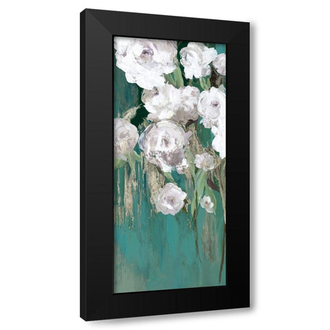 Roses on Teal II Black Modern Wood Framed Art Print by Jensen, Asia