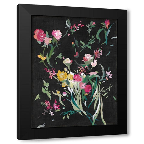 Midnight Blooming Botanicals I  Black Modern Wood Framed Art Print with Double Matting by Jensen, Asia