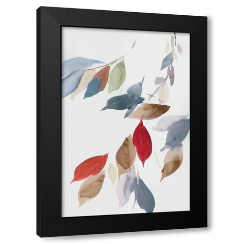 Fall Coloured Leaves II Black Modern Wood Framed Art Print with Double Matting by Jensen, Asia