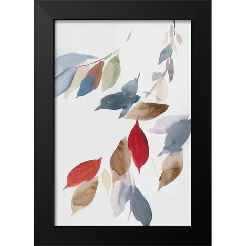 Fall Coloured Leaves II Black Modern Wood Framed Art Print by Jensen, Asia
