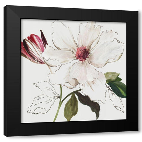 Pink Bontanical I  Black Modern Wood Framed Art Print with Double Matting by Jensen, Asia