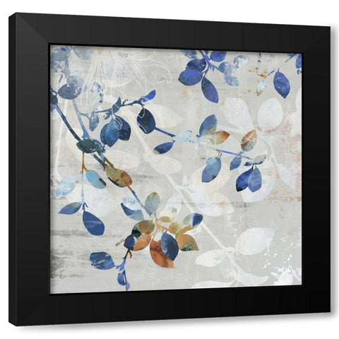 Golden Blue II Black Modern Wood Framed Art Print with Double Matting by Jensen, Asia