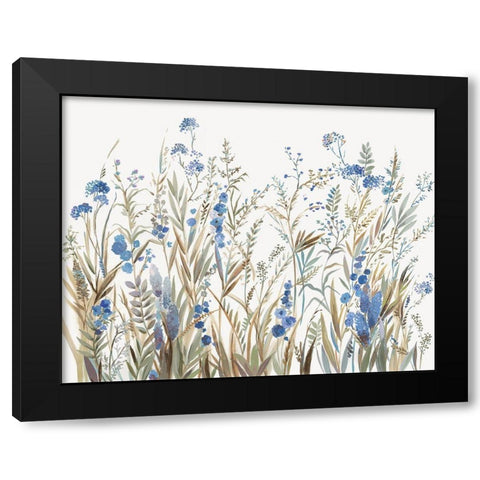 Field of Wild Blue Flowers  Black Modern Wood Framed Art Print with Double Matting by Jensen, Asia