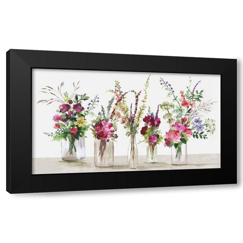 Rows of Glass Flowers  Black Modern Wood Framed Art Print with Double Matting by Jensen, Asia