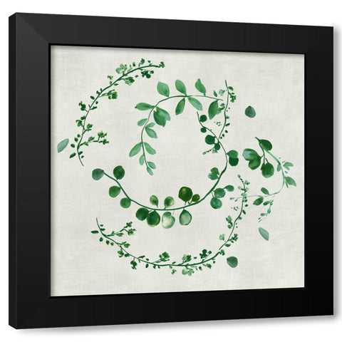 Green Vines II Black Modern Wood Framed Art Print by Jensen, Asia