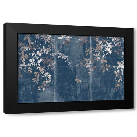 Indigo Japanese Garden  Black Modern Wood Framed Art Print with Double Matting by Jensen, Asia