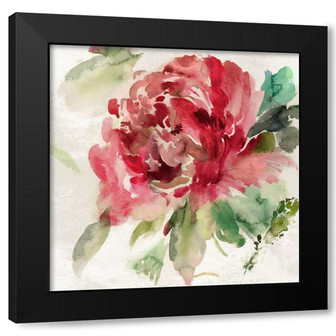 Fall Peony II Black Modern Wood Framed Art Print with Double Matting by Jensen, Asia