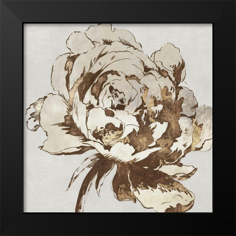 Golden Flower I  Black Modern Wood Framed Art Print by Jensen, Asia