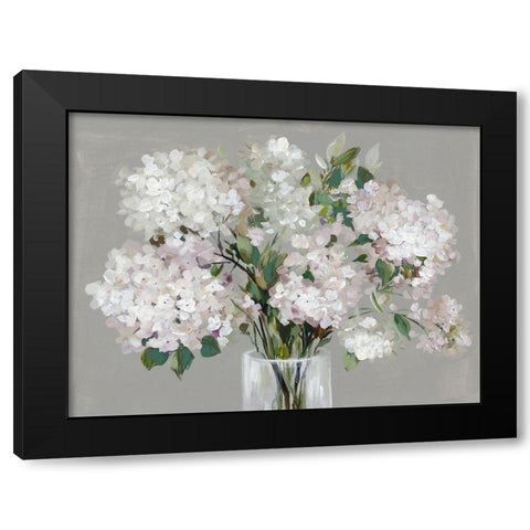 Pink Hydrangea  Black Modern Wood Framed Art Print with Double Matting by Jensen, Asia