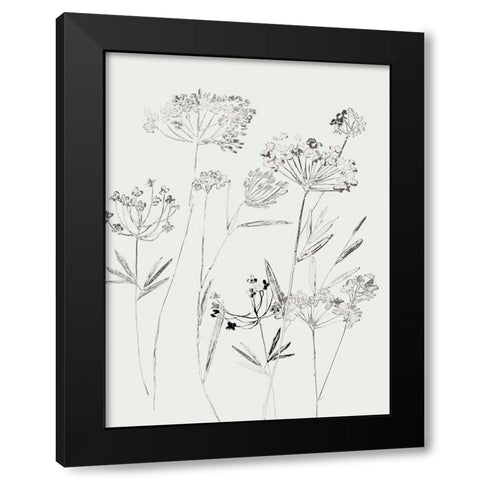 White Delicate II  Black Modern Wood Framed Art Print with Double Matting by Jensen, Asia