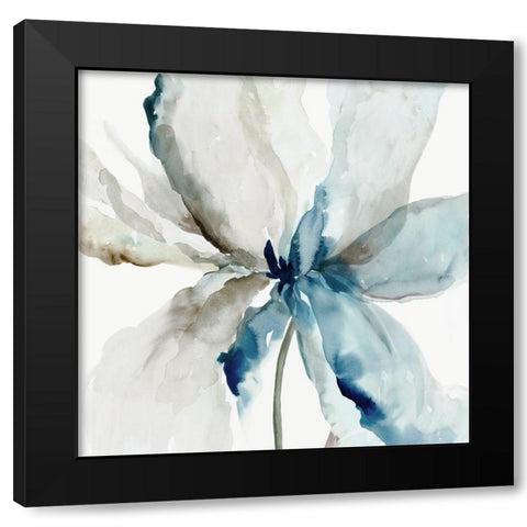 Blue Transparent Flower  Black Modern Wood Framed Art Print with Double Matting by Jensen, Asia