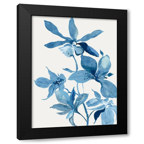 Blue Orchid I  Black Modern Wood Framed Art Print with Double Matting by Jensen, Asia