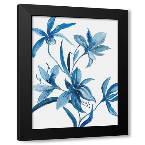 Blue Orchid II  Black Modern Wood Framed Art Print with Double Matting by Jensen, Asia