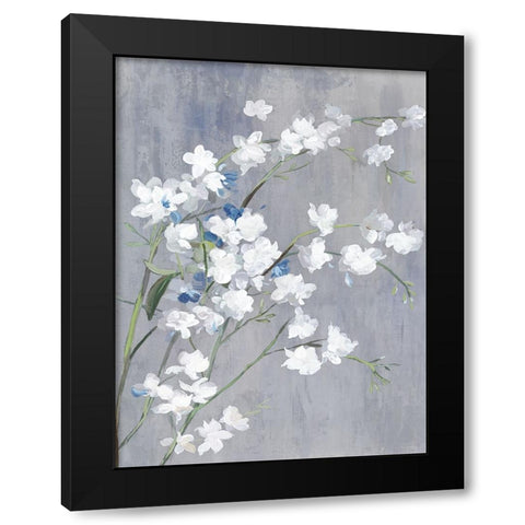 Blue White Blossoms II Black Modern Wood Framed Art Print by Jensen, Asia