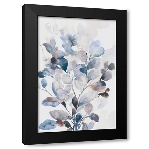 Blue Boho Leaves I Black Modern Wood Framed Art Print with Double Matting by Jensen, Asia
