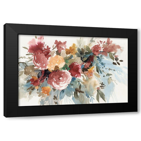 Colorful Petal Parade Black Modern Wood Framed Art Print by Jensen, Asia