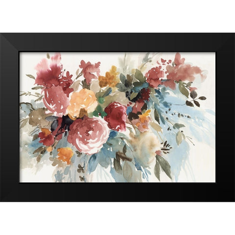 Colorful Petal Parade Black Modern Wood Framed Art Print by Jensen, Asia