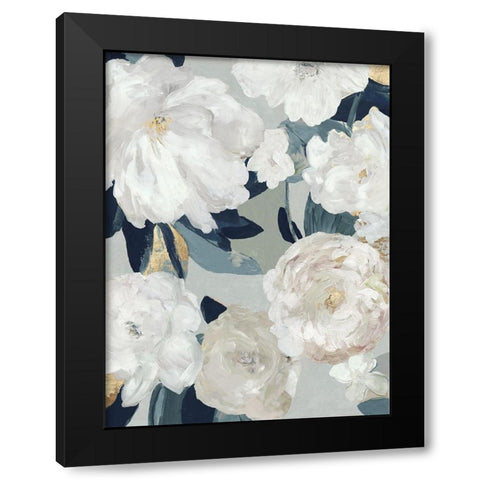 Ocean Blue Floral Beauty II Black Modern Wood Framed Art Print by Jensen, Asia
