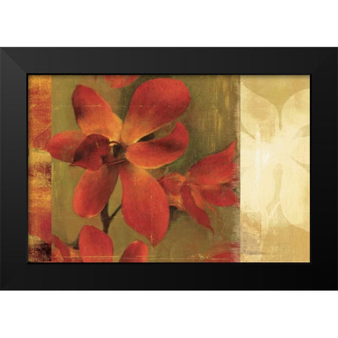 Crimson Garden  Black Modern Wood Framed Art Print by Jensen, Asia