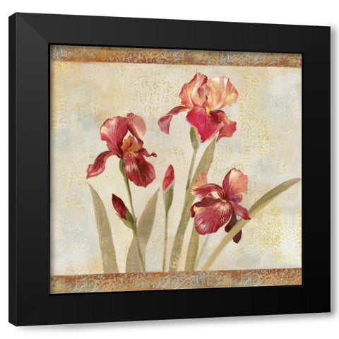 Iris Tapestry I Black Modern Wood Framed Art Print with Double Matting by Jensen, Asia