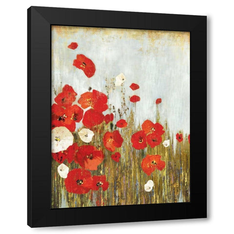 Poppies in the Wind Black Modern Wood Framed Art Print with Double Matting by Jensen, Asia