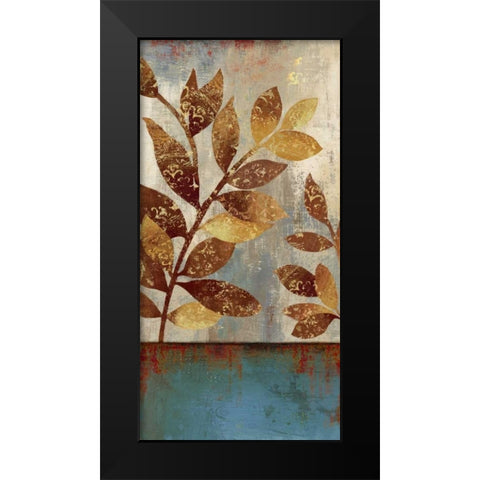Bronze leaves II Black Modern Wood Framed Art Print by Jensen, Asia