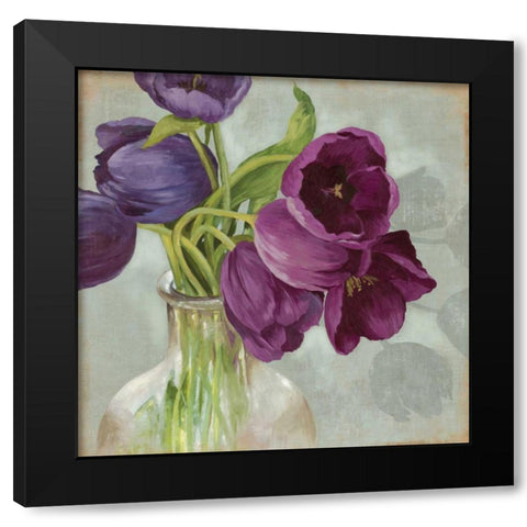 Glass Flowers I Black Modern Wood Framed Art Print by Jensen, Asia
